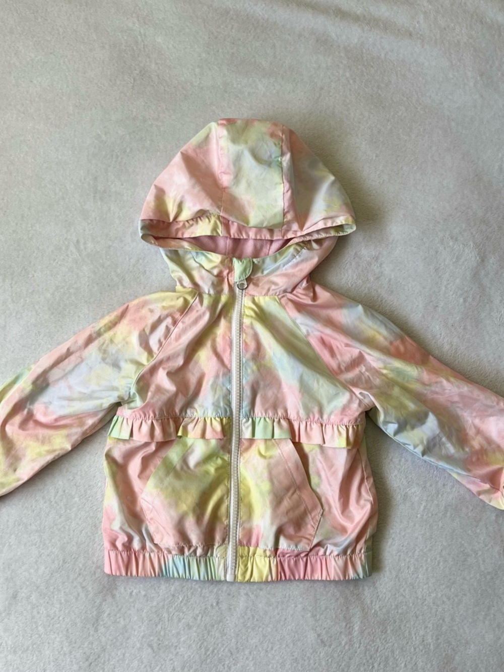 wonder nation Pastel Tie-Dye Hooded Windbreaker Jacket - Pink, Yellow, Blue